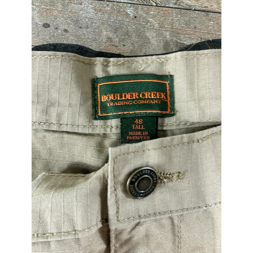 Big & Tall Men's Boulder Creek Khaki Cargo Shorts Sz 48 Tall 3XL 11" Inseam - Picture 2 of 6